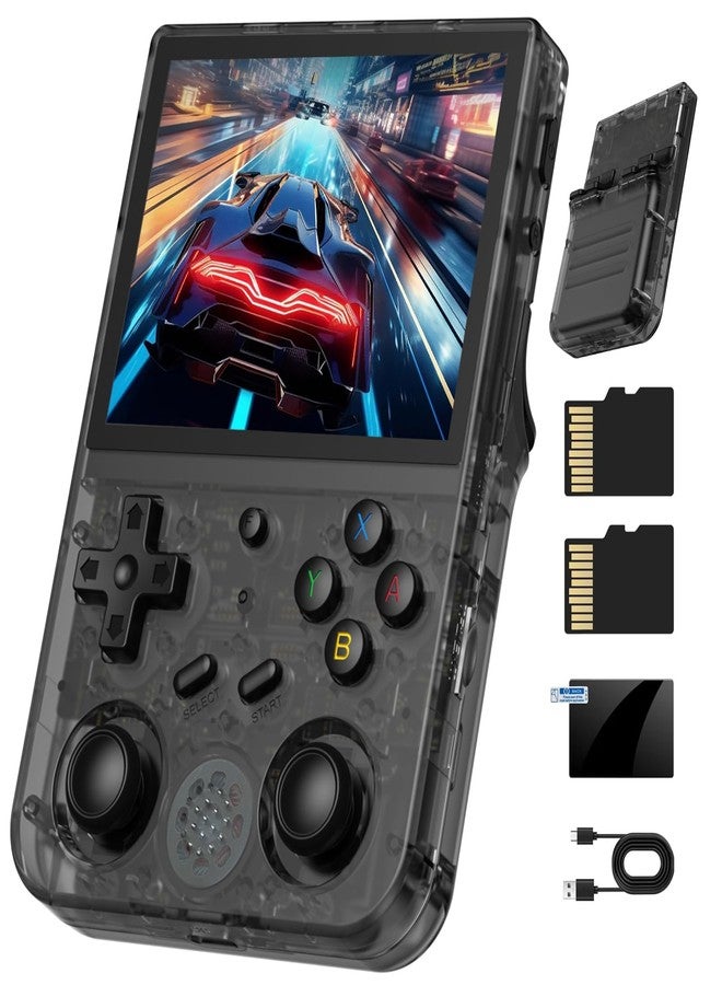 GiipGoop RG353VS Retro Gaming Console Handheld Game Console RG353VS Linux System, 3.5 Inch IPS Screen Protector 64G TF Card, Preload 4452 Games RK3566 64bit Gaming Console 5G WiFi/4.2 Bluetooth(Black) - Image 1